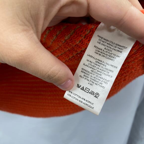 Free people orange tan v neck oversized sweater - Picture 5 of 8